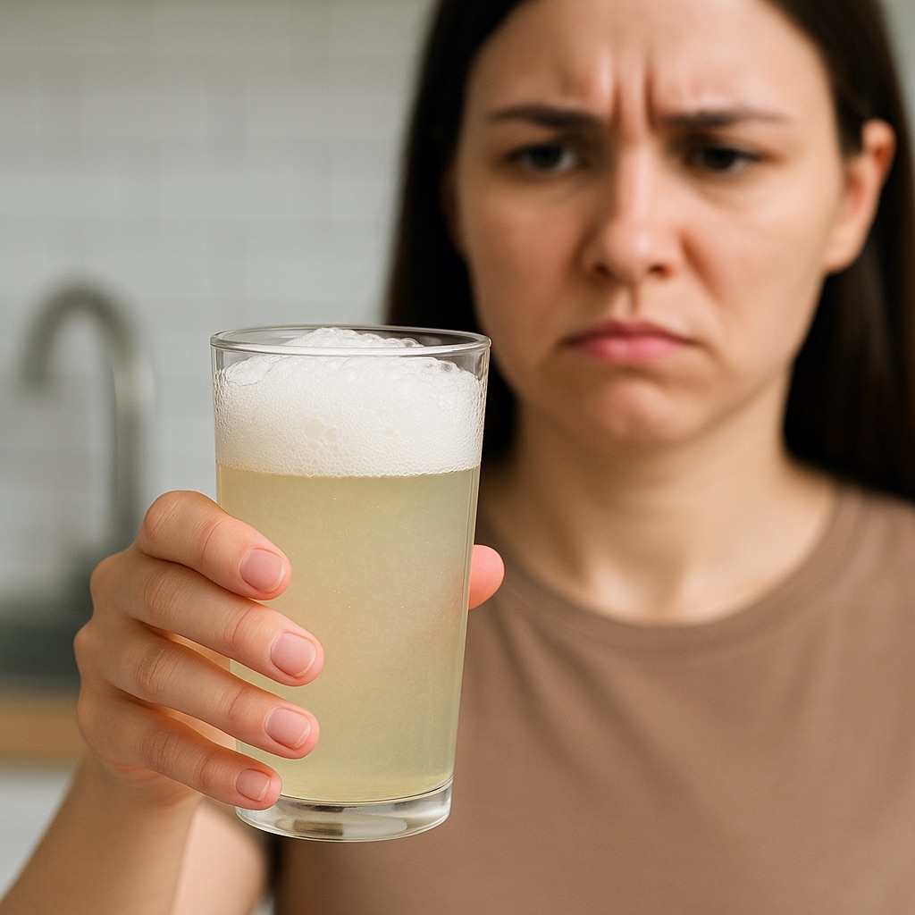 ฟองหนาผิดปกติ น้ำมีสี